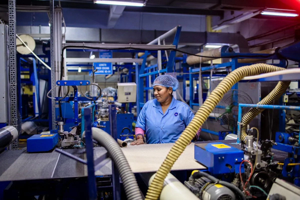 A FABWIN auditor on the factory floor in Guangzhou