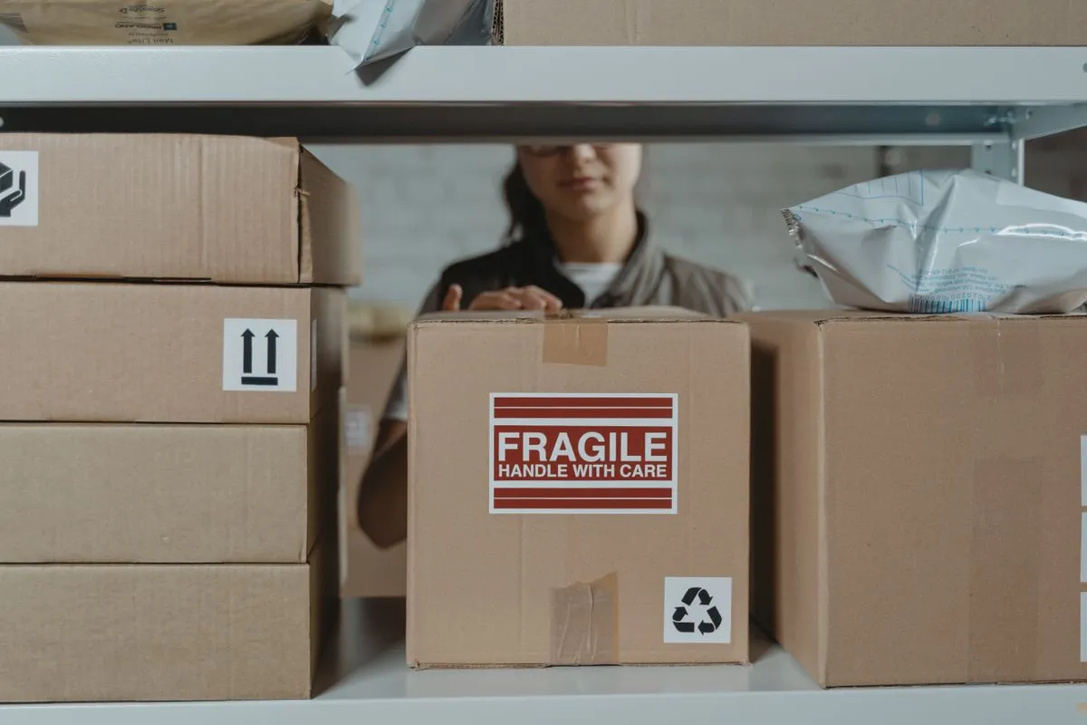 Goods boxed and labelled, retail-ready